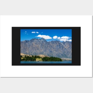 View from Queenstown, South island of New Zealand towards the Remarkables mountain range Posters and Art